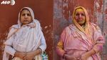 Before-After Kaum Janda yang Ikuti Festival Warna di India Utara