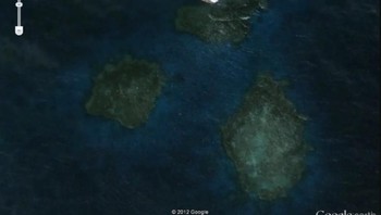 Setelah tenggelam di lepas pantai Sudan pada 2003, kapal S.S. Jassim dari Bolivia ini sempat tampak jelas di Google Earth. Foto: istimewa