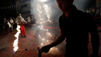 Tahun ini acara diadakan pada tanggal 1 - 3 Maret 2018. Festival ini diselenggarakan di wilayah Yanshuei, Tainan, Taiwan (Tyrone Siu/Reuters)  