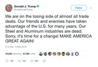 Membaca Kembali Twit-twit Trump Soal Bea Impor Baja