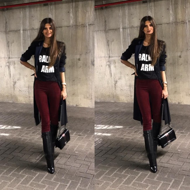 Kaki jenjang Aleksandra menjadi kelebihan wanita berambut panjang ini. Aleksandra juga selalu memakai busana fashion terkini dari brand Hermes, Balmain, hingga Chanel. (Foto: Instagram)