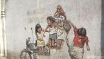 Before-After Becak di Mural Medan Karya Pelukis Dunia yang Kini Hilang