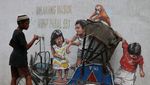 Before-After Becak di Mural Medan Karya Pelukis Dunia yang Kini Hilang