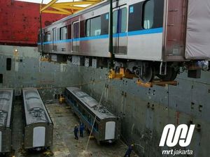 Hari Ini 12 Kereta MRT Jakarta Dikirim dari Jepang