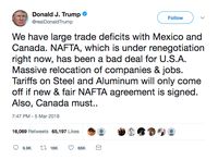 Trump Jadikan Bea Impor Baja Senjata Negosiasi NAFTA