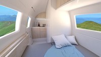 Ukuran rumah ini mungil, hanya 8,4 meter persegi. Meski mungil, tapi isi rumah ini seperti rumah konvensional lainya. Ada tempat tidur, dapur dan toilet. (The Ecocapsule)