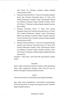Pasal 85A yang disisipkan ke PP 23/2010