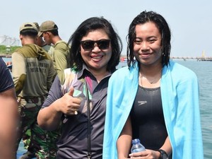 Sempat Nangis, Begini Perjuangan Serda Archia Taklukkan Selat Sunda