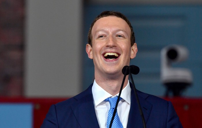 CAMBRIDGE, MA - MAY 25:  Facebook Founder and CEO Mark Zuckerberg delivers the commencement address at the Alumni Exercises at Harvards 366th commencement exercises on May 25, 2017 in Cambridge, Massachusetts. Zuckerberg studied computer science at Harvard before leaving to move Facebook to Paolo Alto, CA. He returned to the campus this week to his former dorm room and live streamed his visit.  (Photo by Paul Marotta/Getty Images)