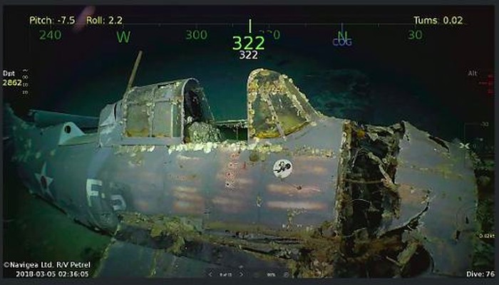 Bangkai USS Lexington. Foto: istimewa Bangkai USS Lexington. Foto: istimewa