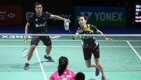 Hafiz Faizal/Gloria Emanuelle Widjaja melaju ke babak kedua usai mengalahkan Tan Kian Meng/Lai Pei Jing dari Malaysia dengan skor 21-18, 21-11.  (Tim Humas Dan Media PP PBSI)