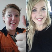 Saat puber wanita ini berambut keriting dengan wajah polos belum kenal makeup. Empat tahun setelahnya, dia bertransformasi jadi wanita cantik yang sudah jago dandan. Foto: dok. Reddit