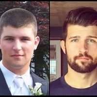 Foto kiri dan kanan merupakan orang yang sama. Tapi penampilannya kini tampak tak dikenali gara berubah jadi ganteng setelah usia 22 tahun.  Foto: dok. Reddit