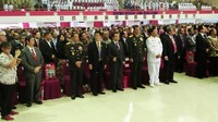 Sejumlah pejabat negara dan perwira tinggi TNI hadir dalam pemberian gelar kehormatan tersebut. Istimewa/Puspen TNI.