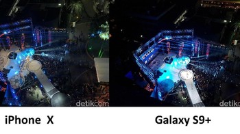 Kanan hasil jepretan iPhone X, kiri jepretan Galaxy S9+. Foto: Adi Fida Rahman