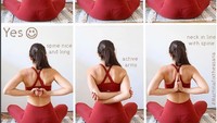 Lengan aktif dan leher sejajar tulang punggung. Demikian saran Martina untuk melakukan Paschima Namaskar. Instagram @martina__rando  