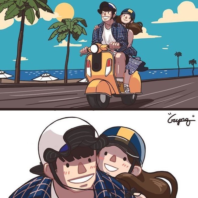 Cinta adalah bersenang-senang bersama tanpa melihat materi. Kemanapun dan kapanpun asalkan berdua. Foto: Dok. Instagram gyung_studio