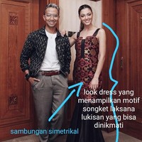 Simetris yang kami buat adalah tantangan. Karena songket itu buatan tangan, maka ketika dipotong dan disambung harus terlihat natural, ujar Didiet. Foto: Dok. Didiet Maulana