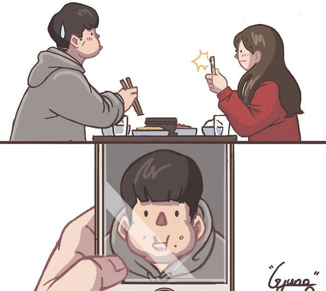 Jatuh cinta bisa membuat kita menerima pasangan apa adanya. Kita pun akan merasa nyaman menjadi diri sendiri. Foto: Dok. Instagram gyung_studio