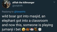 Di film Jumanji, hewan-hewan dari boardgame pindah ke dunia nyata dan bikin geger (Foto: Screenshot Twitter)