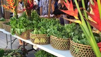 Kali ini Dewi main ke pasar lagi. Wanita 37 tahun ini sedang melihat-lihat herba dan sayuran segar. Ia berujar, Fresh Greens & Veggies. Sunday Farmers Market. Lovely. Foto: Instagram Dewi Sandra