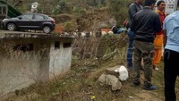 Kemungkinan, Suzuki Baleno yang mendarat di atap rumah itu melaju dengan kecepatan tinggi. Mobil itu terbang dan mendarat ke atap rumha karena ada pembatas jalan. Foto: Pool (Rushlane)