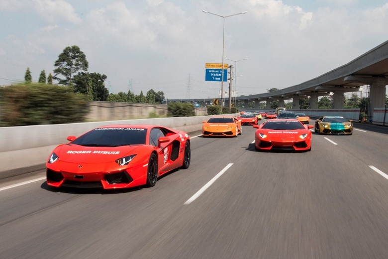 Komunitas Lamborghini Jakarta saat touring. Foto: dok. Lamborghini