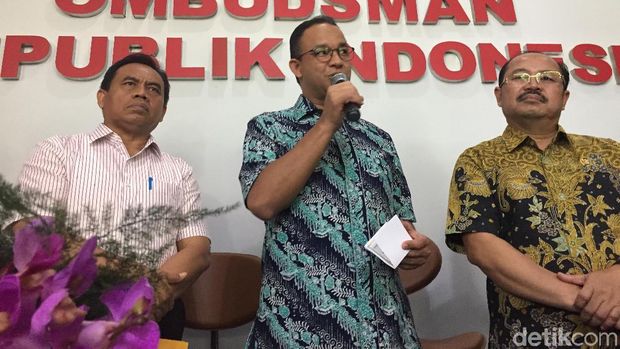 Anies saat meresmikan Ombudsman RI perwakilan Jakarta Raya, 10 Maret lalu.