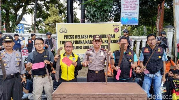 Polresta Sukabumi Kembali 'Pajang' Pelaku Kriminal di Area Publik