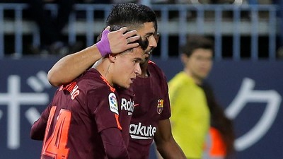 Foto: Messi Absen, Suarez-Coutinho Menangkan Barcelona