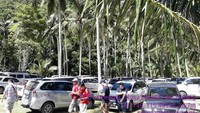 Terlihat, parikiran mobil yang mengangkut turis begitu ramai di Sanur. Dari Sanur, wisatawan menyebrang naik kapal ke Nusa Penida (dok Kemenpar)