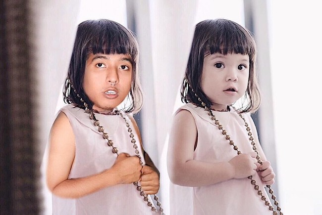 Kepada 106 ribu lebih pengikutnya di Instagram, Ojmo membagikan posenya saat menirukan Gempita, anak Gisella dan Gading Marten. Masih menggemaskan? Foto: Instagram