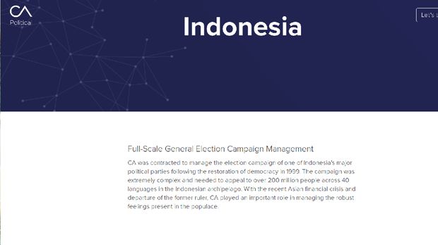 Tangkapan layar situs Cambirdge Analytica.