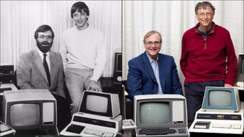Paul Allen dan Bill Gates adalah duet sahabat pendiri Microsoft, yang lahir pada 4 April 1975. Foto: Gates Notes