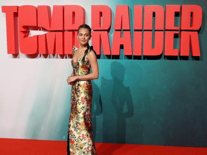 LONDON, ENGLAND - MARCH 06:  Alicia Vikander attends the Tomb Raider European premiere at the Vue West End on March 6, 2018 in London, England.  (Photo by Tim P. Whitby/Getty Images)