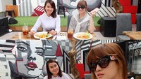 Chika dan temannya sedang makan siang dengan fish and chips. Tapi keterangan fotonya tetap bernada kocak. Ketika @taylorswift en @selenagomez lunch, tulis Chika. Duh, sampai menulis akun Taylor Swift dan Selena Gomez asli. Foto: Instagram @chikajessica88