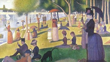  Lukisan A Sunday Afternoon on the Island of La Grande Jatte oleh Georges Seurat di mana semua orang digambarkan memakai ponsel. Foto: Istimewa