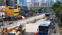 Proyek underpass itu dibangun sepanjang 885 meter dan lebar 16-21 meter (Foto: Ahmad Toriq/detikcom)