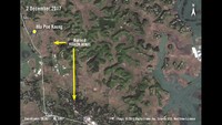Citra satelit tertanggal 2 Desember 2017 menunjukkan banyak desa di Hla Poe Kaung hangus terbakar. Foto: Amnesty International/DigitalGlobe Inc/USG/NextView License