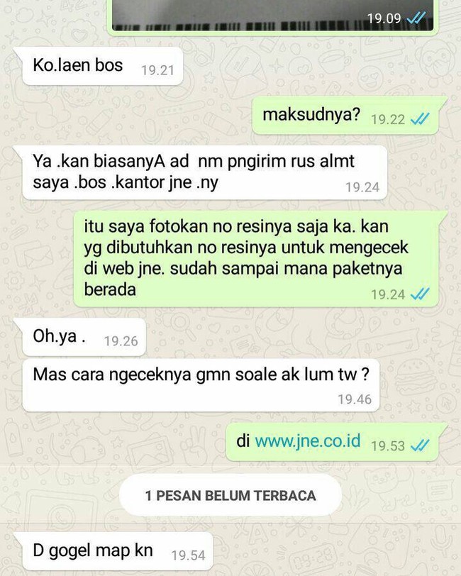 Kadang-kadang penjual harus berhadapan juga dengan penjual yang gaptek. Foto: Instagram @drama.olshop