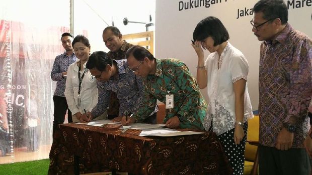 Penandatanganan kerjasama antara Go-Pay dengan BNI.