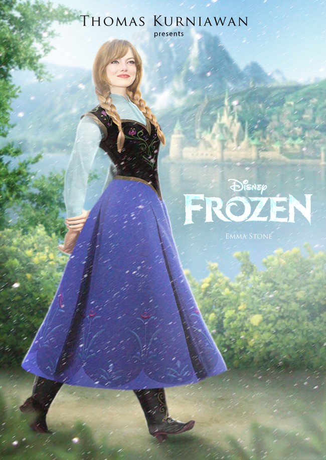 Kepribadian Emma Stone yang ceria dan murah senyum sepertinya cocok untuk memerankan karakter Putri Anna di film Frozen. Foto: Dok. Thomas Kurniawan