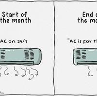 Saat dompet masih penuh, AC dinyalakan seharian. Ketika keuangan sudah menipis, prinsip hidup berganti jadi AC cuma buat orang lemah. Anda juga demikian? Foto: Aroop Mishra/ScoopWhoop