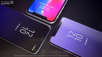 Jika S9 memiliki notch, rasio layar dengan bingkainya lebih lebar ketimbang iPhone X yakni 84,36% berbanding 82,35%.  Foto: Phone Arena/Martin Hajek