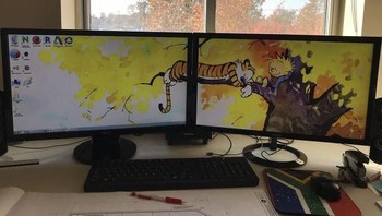 Keren! gambar yang menyatu dari dua monitor berbeda. Foto: Boredpanda