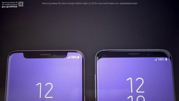 Perbandingan Galaxy S9 tanpa notch dengan yang memiliki notch.  Foto: Phone Arena/Martin Hajek