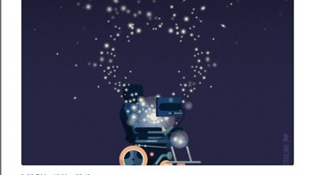 Gambar kursi roda yang digunakan Stephen Hawking dihiasi ratusan bintang, melambangkan kepergiannya. (Foto: Twitter)