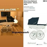 Seperti Nagita Slavina, stroller putra pertama Sandra Dewi, Raphael Moeis juga hadir dengan harga fantastis. Dalam foto yang diunggah ke Instagram Story terlihat Sandra memperlihatkan Raphael mendapatkan kado stroller keluaran brand Silver Cross seri Balmoral Pram yang harganya mencapai Rp 35 juta. Foto: Dok. Instagram