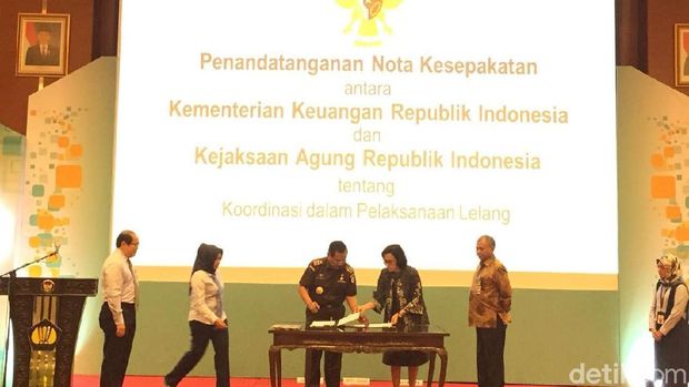 Menkeu-Jaksa Agung-KPK Teken MoU Lelang Barang Rampasan Pidana