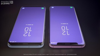 Ukuran notch tampaknya masih seukuran dengan bingkai di Galaxy S9 sebenarnya. Hanya saja kedua sisinya dihilangkan. Foto: Phone Arena/Martin Hajek
